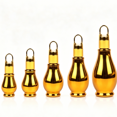 Luxury Amber Glass Essential Oil Bottle Refillable Aromatherapy Serum Container Decorative Cosmetic Packaging with Glass Stopper