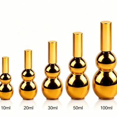 Luxury Gold Electroplated Glass Essential Oil Bottle Decorative Aromatherapy Serum Container Premium Cosmetic Packaging Bottle