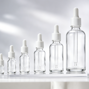 Clear Glass Essential Oil Dropper Bottle with Pipette Cosmetic Serum Bottle for Skincare Aromatherapy Packaging