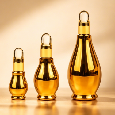 Luxury Amber Glass Essential Oil Bottle Refillable Aromatherapy Serum Container Decorative Cosmetic Packaging with Glass Stopper