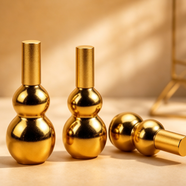 Luxury Gold Electroplated Glass Essential Oil Bottle Decorative Aromatherapy Serum Container Premium Cosmetic Packaging Bottle