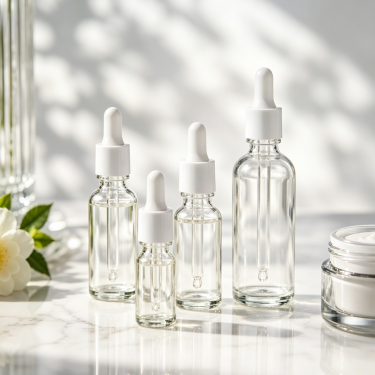 Clear Glass Essential Oil Dropper Bottle with Pipette Cosmetic Serum Bottle for Skincare Aromatherapy Packaging