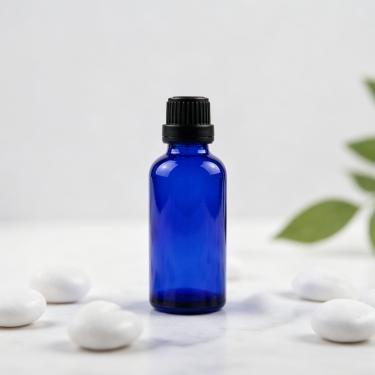 Cobalt Blue Glass Essential Oil Dropper Bottle Refillable Leakproof Serum Cosmetic Packaging Container Set