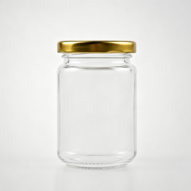 Premium Clear Glass Food Storage Jar With Gold Metal Lid Airtight Kitchen Pantry Container For Dry Food And Snacks