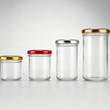 80ml 100ml 150ml 200ml Round Glass Food Jar Clear Glass Storage Container With Metal Lid For Food Packaging