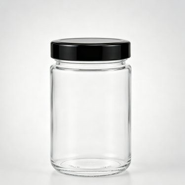 Premium Clear Glass Food Storage Jar With Black Lid Wide Mouth Kitchen Container For Snacks Candy And Dry Goods