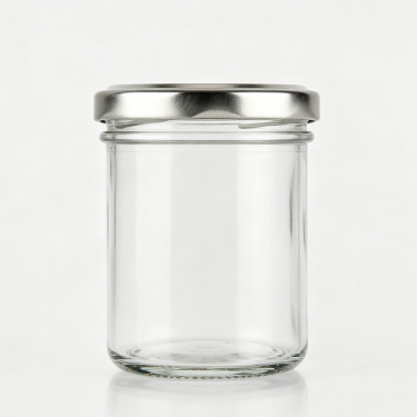 80ml 100ml 150ml 200ml Round Glass Food Jar Clear Glass Storage Container With Metal Lid For Food Packaging