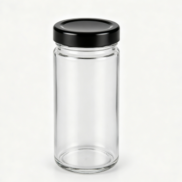 Premium Clear Glass Food Storage Jar with Metal Screw Lid for Coffee Tea Candy Snacks Dry Food Kitchen Packaging