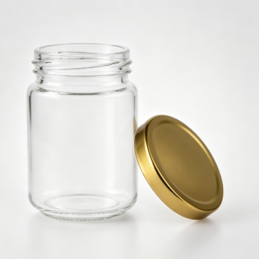 Premium Clear Glass Food Storage Jar With Gold Metal Lid Airtight Kitchen Pantry Container For Dry Food And Snacks