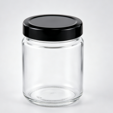 Premium Clear Glass Food Storage Jar With Black Lid Wide Mouth Kitchen Container For Snacks Candy And Dry Goods