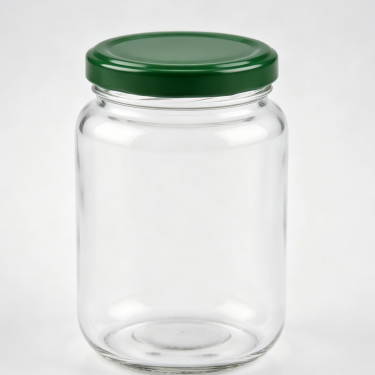 550ml Clear Glass Food Storage Jar With Green Twist Lid Kitchen Container For Honey Jam Snacks And Dry Foods