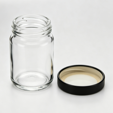 120ml Clear Glass Food Storage Jar with Black Screw Lid Mini Glass Container for Jam Honey Spices Candy Nuts Kitchen Storage