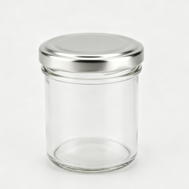80ml 100ml 150ml 200ml Round Glass Food Jar Clear Glass Storage Container With Metal Lid For Food Packaging