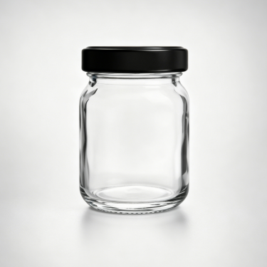 120ml Clear Glass Food Storage Jar with Black Screw Lid Mini Glass Container for Jam Honey Spices Candy Nuts Kitchen Storage