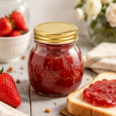 300ml Round Glass Food Storage Jar with Gold Metal Lid Clear Honey Jam Candy Container for Kitchen Packaging