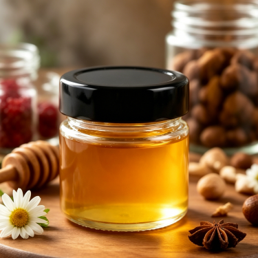 Premium Mini Clear Glass Food Storage Jar With Black Lid Small Container For Honey Jam Spices Candy And Samples