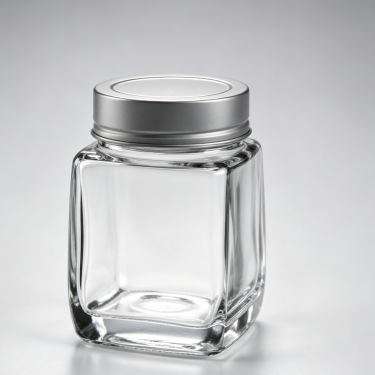180ml Square Glass Food Jar Clear Glass Storage Container With Metal Lid For Honey Jam Spices Snacks Packaging