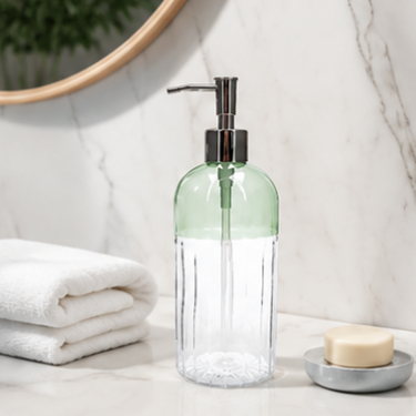 Luxury Gradient Glass Hand Soap Dispenser Bottle Refillable Bathroom Kitchen Lotion Pump Container Durable Home Decor