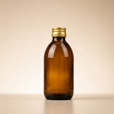 Amber Glass Medicine Bottle Pharmaceutical Syrup Bottle with Screw Cap for Oral Liquid Healthcare and Medical Packaging