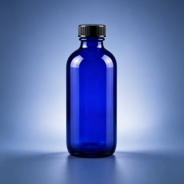 Cobalt Blue Glass Medicine Bottle Pharmaceutical Oral Liquid Bottle with Screw Cap for Healthcare Packaging