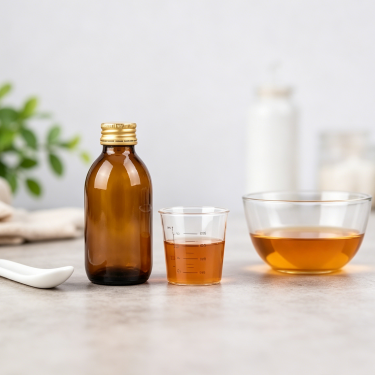 Amber Glass Medicine Bottle Pharmaceutical Syrup Bottle with Screw Cap for Oral Liquid Healthcare and Medical Packaging
