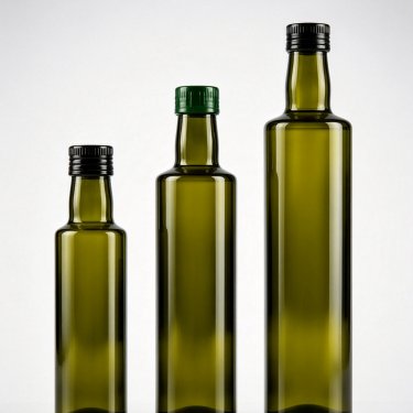 Premium Dark Green Glass Olive Oil Bottle Food Grade Oil Vinegar Storage Container Kitchen Packaging Bottle