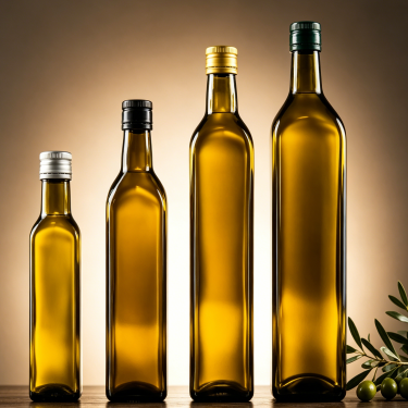 Premium Amber Glass Olive Oil Bottle Food Grade Oil Vinegar Packaging Container Refillable Kitchen Storage Bottle