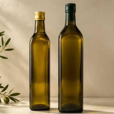 Premium Amber Glass Olive Oil Bottle Food Grade Oil Vinegar Packaging Container Refillable Kitchen Storage Bottle