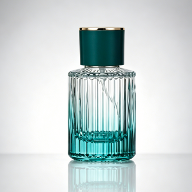 Vintage Ribbed Glass Perfume Bottle Luxury Refillable Fragrance Container Elegant Round Cosmetic Packaging
