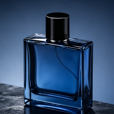 Blue Square Glass Perfume Bottle Refillable Fragrance Container Thick Bottom Elegant Custom Packaging for Men and Women