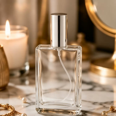 Luxury Clear Glass Perfume Bottle Square Refillable Fragrance Container Thick Bottom Elegant Spray Packaging For Premium Perfume
