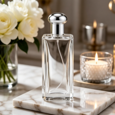 Elegant Clear Glass Perfume Bottle Luxury Refillable Fragrance Container Premium Cosmetic Packaging with Decorative Cap