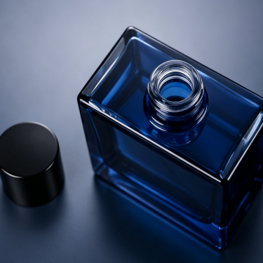 Blue Square Glass Perfume Bottle Refillable Fragrance Container Thick Bottom Elegant Custom Packaging for Men and Women