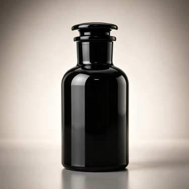 Black Glass Reagent Bottle with Ground Glass Stopper Laboratory Chemical Sample Storage Bottle for Pharmaceutical Scientific Use