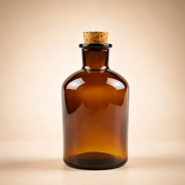 Amber Glass Reagent Bottle with Cork Stopper Chemical Storage Bottle for Laboratory Pharmaceutical and Scientific Applications