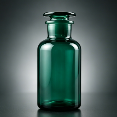 Green Glass Reagent Bottle Laboratory Chemical Storage Bottle with Ground Glass Stopper for Scientific Applications