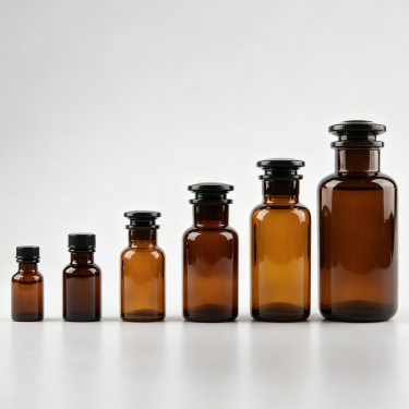 Amber Glass Reagent Bottle Laboratory Chemical Storage Container Ground Glass Stopper Light Resistant Sample Reagent Preservation Bottle