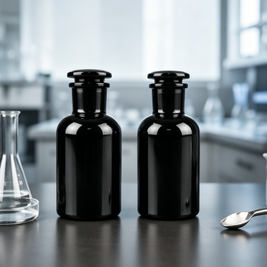 Black Glass Reagent Bottle with Ground Glass Stopper Laboratory Chemical Sample Storage Bottle for Pharmaceutical Scientific Use