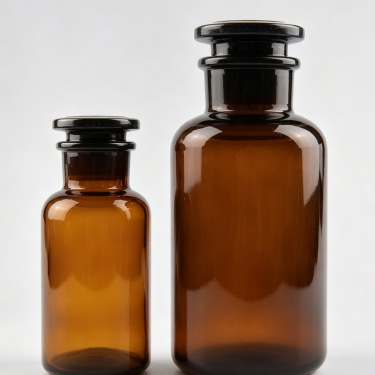 Amber Glass Reagent Bottle Laboratory Chemical Storage Container Ground Glass Stopper Light Resistant Sample Reagent Preservation Bottle