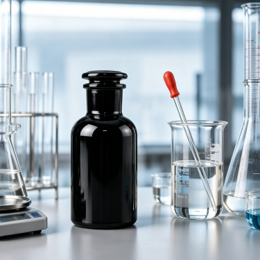 Black Glass Reagent Bottle with Ground Glass Stopper Laboratory Chemical Sample Storage Bottle for Pharmaceutical Scientific Use
