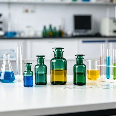 Green Glass Reagent Bottle Laboratory Chemical Storage Bottle with Ground Glass Stopper for Scientific Applications