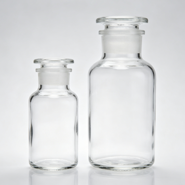 Clear Glass Reagent Bottle Laboratory Chemical Storage Container Ground Glass Stopper Sample Preservation Bottle Multiple Sizes Available