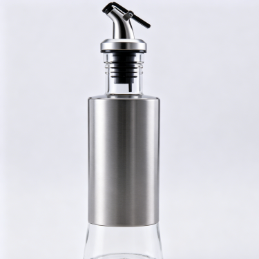 Leakproof Glass Seasoning Bottle with Stainless Steel Pour Spout for Oil Vinegar Soy Sauce and Liquid Condiments