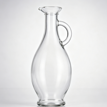 Premium Clear Glass Seasoning Bottle with Handle Elegant Vinegar Oil Dispenser Refillable Kitchen Table Serving Container