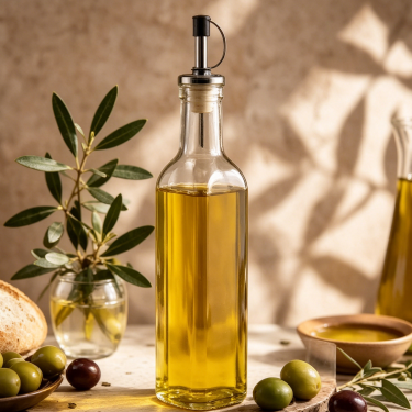Premium Glass Seasoning Bottle with Pour Spout for Olive Oil Vinegar Soy Sauce Kitchen and Restaurant Use