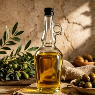 Clear Glass Seasoning Bottle with Handle for Olive Oil Vinegar Syrup Dressing and Gourmet Food Packaging
