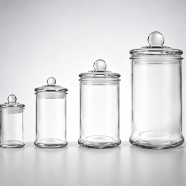 Clear Glass Storage Jar with Lid Airtight Food Container Kitchen Pantry Organizer Candy Cookie Coffee Tea Storage Canister
