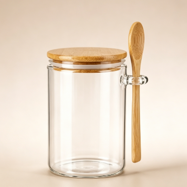 Premium Borosilicate Glass Storage Jar with Bamboo Lid Airtight Food Container Kitchen Pantry Organizer Coffee Tea Candy Storage