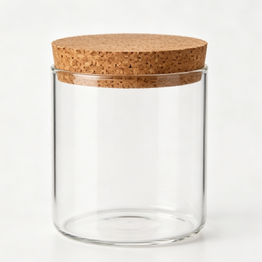 Premium Clear Glass Storage Jar with Natural Cork Lid Airtight Food Container Kitchen Pantry Organizer Dry Goods Canister