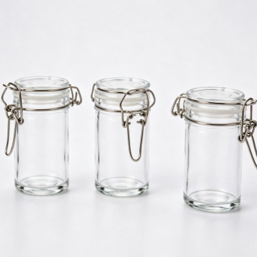 Clear Glass Storage Jar Wide Mouth Food Container Mini Candy Cookie Spice Storage Jar Kitchen Organizer